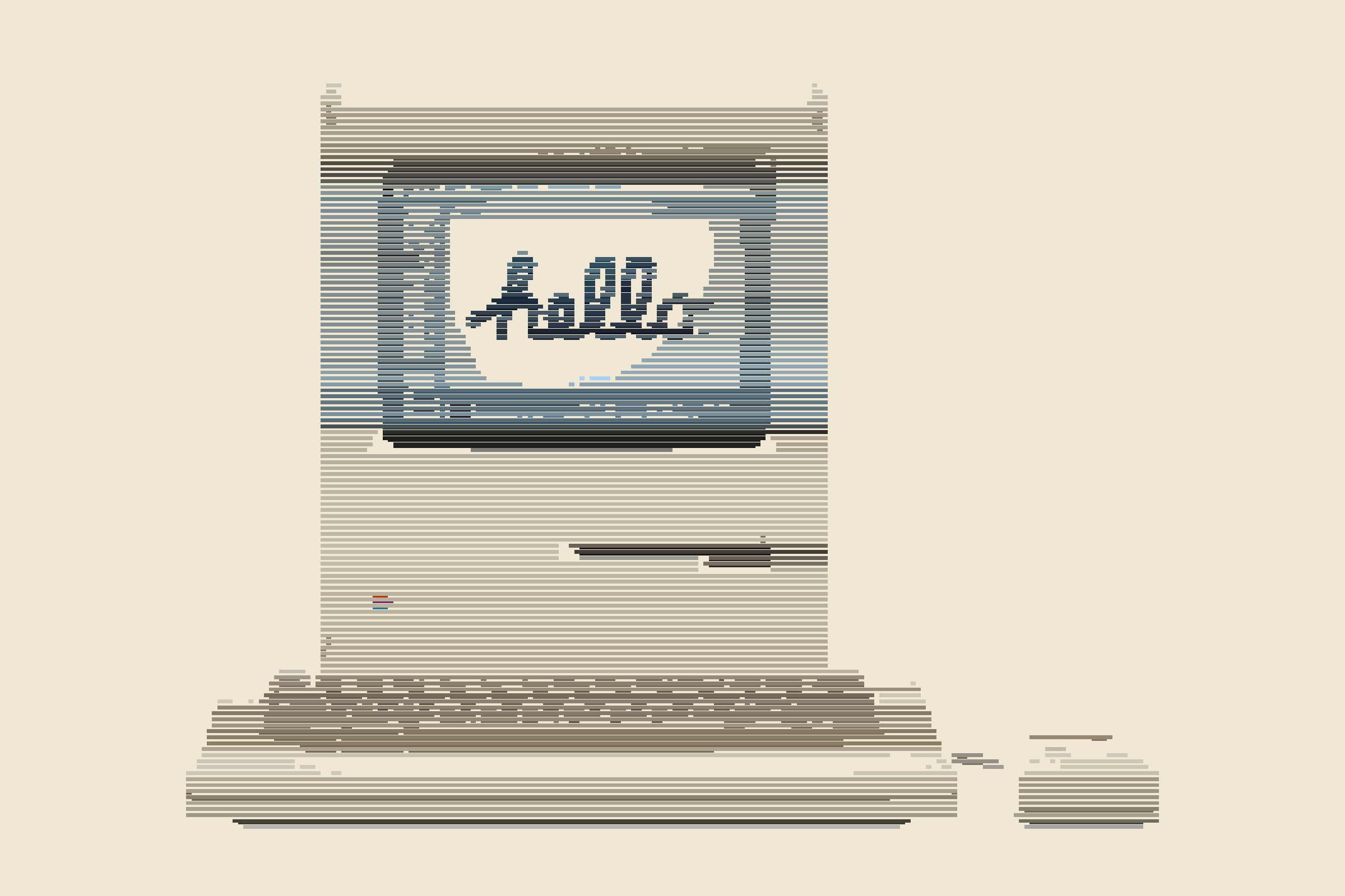 Macintosh 128K som säger hello, rastrerad bild